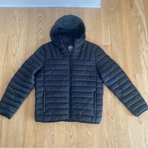 Michael Kors Black Quilted Jacket with Hood Packable Puffer Mens NYC MK